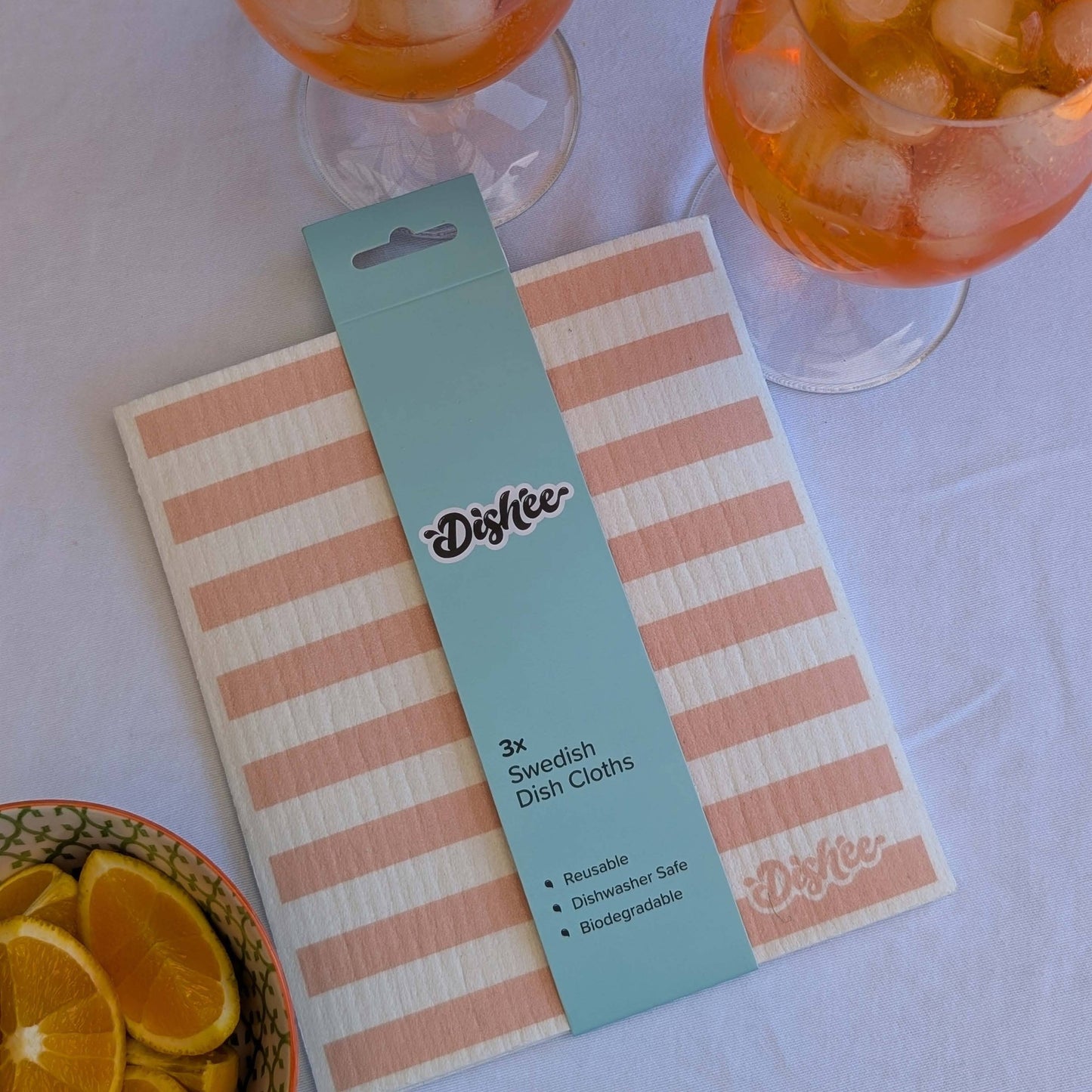 Dishee Swedish Dish Cloths — Amalfi Stripe Terracotta (Pack of 3)
