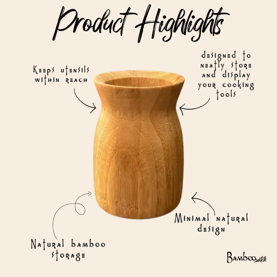 Bamboo Switch Utensil Holder — Bamboo Countertop Caddy