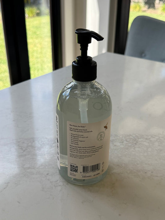 Back of the Koala Eco Fruit & Vege Wash bottle