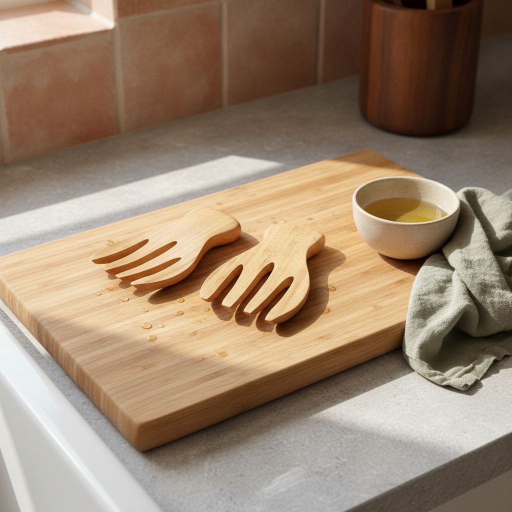 How to Wash and Oil Bamboo Salad Hands So They Last for Years