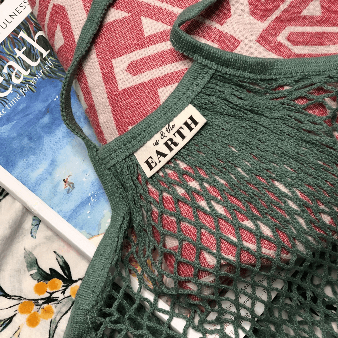 Us and The Earth Reusable Cotton Net Shopping Bag