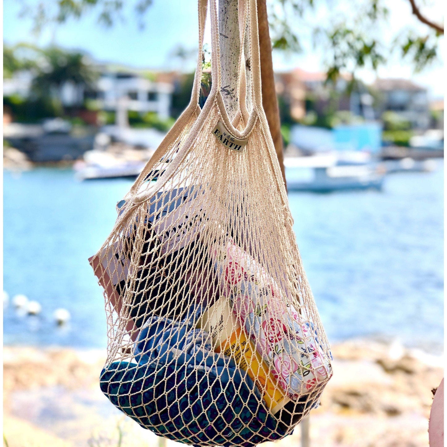 Us and The Earth Reusable Cotton Net Shopping Bag