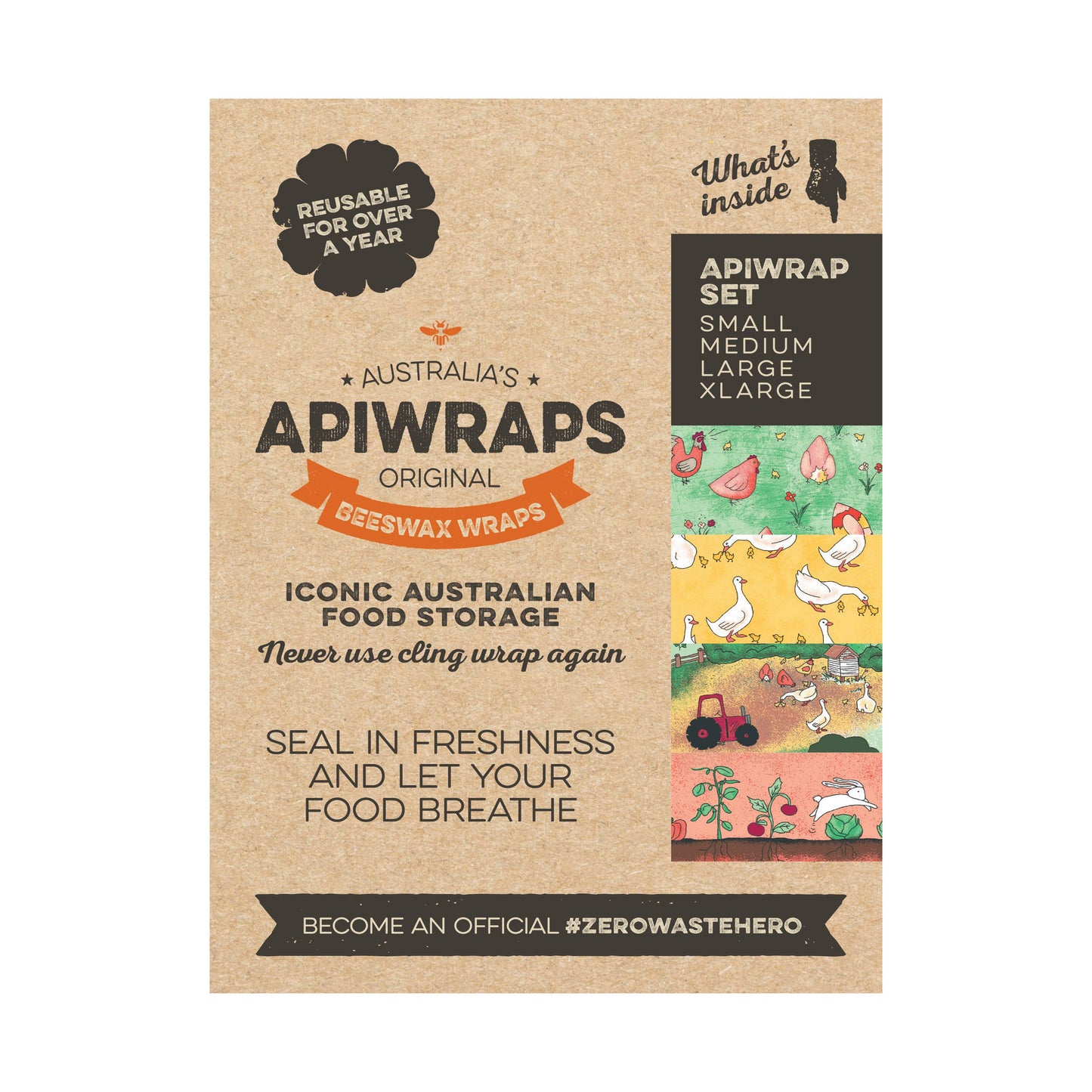 APIWRAPS The Apiwrap Set — Beeswax Wraps (3 Sizes)