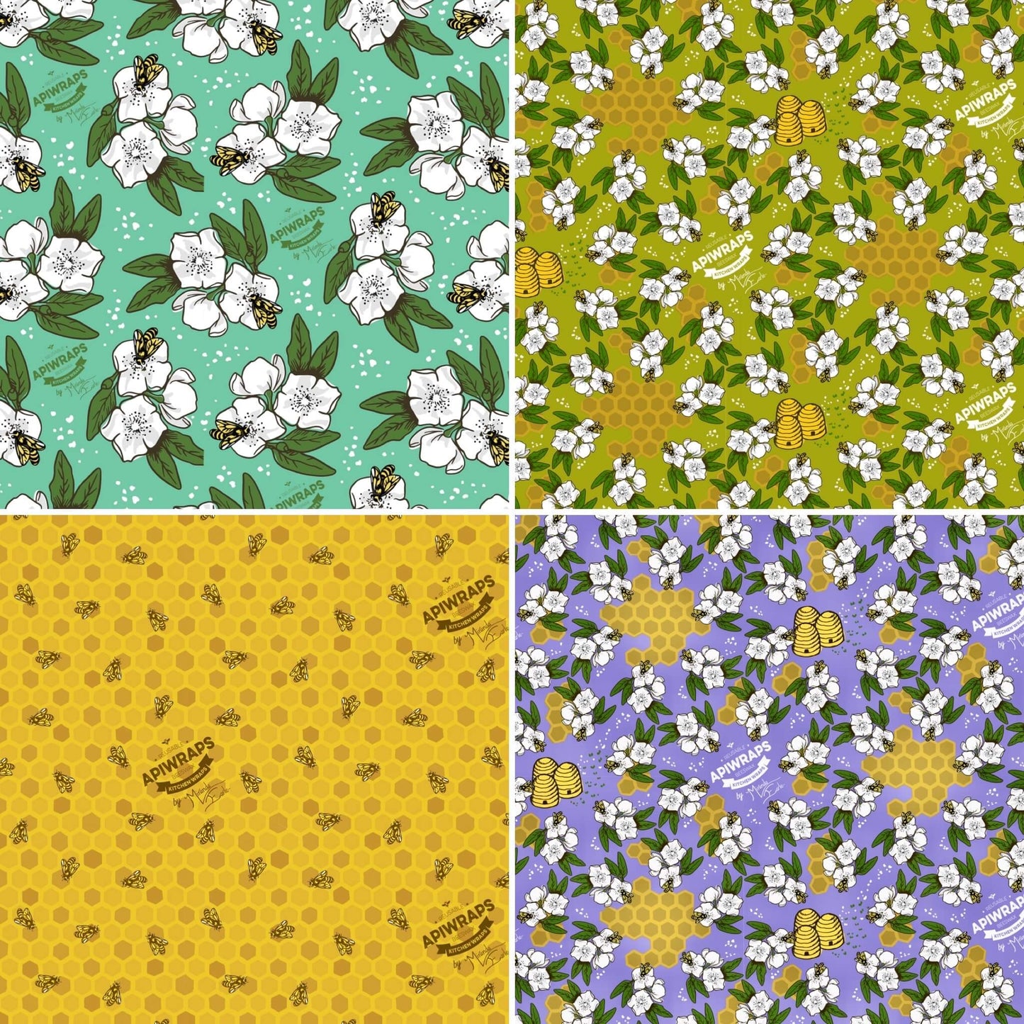 APIWRAPS Kitchen Basics — Beeswax Wrap Pack