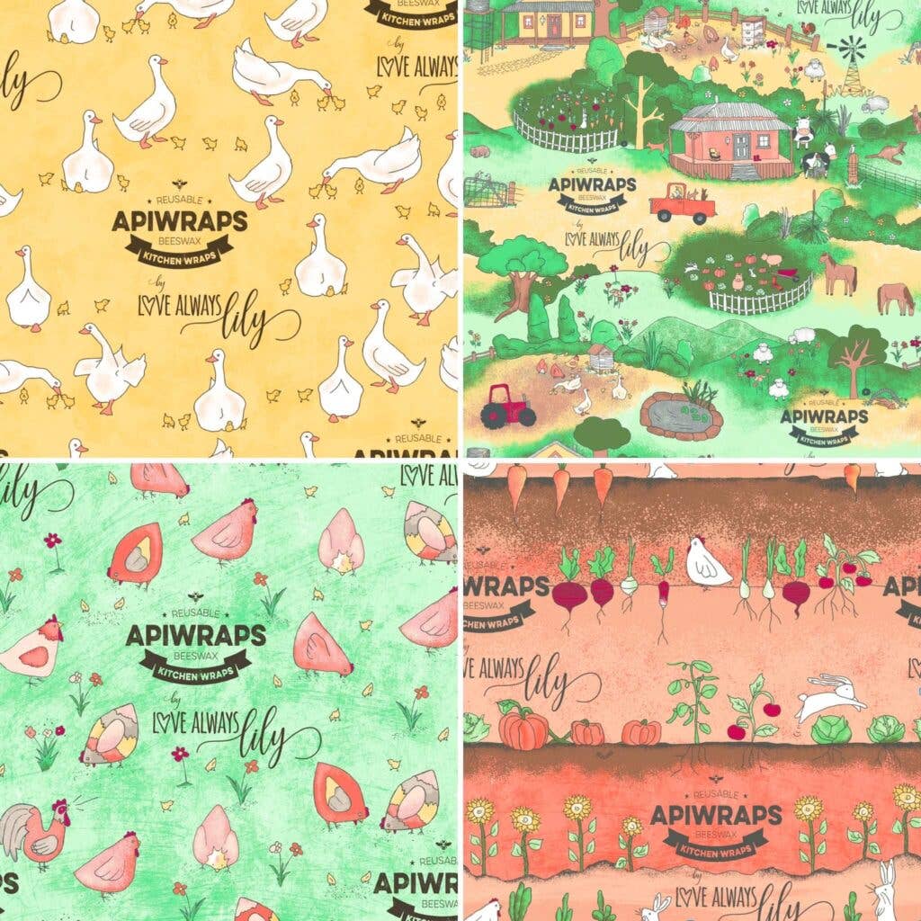 APIWRAPS Kitchen Basics — Beeswax Wrap Pack