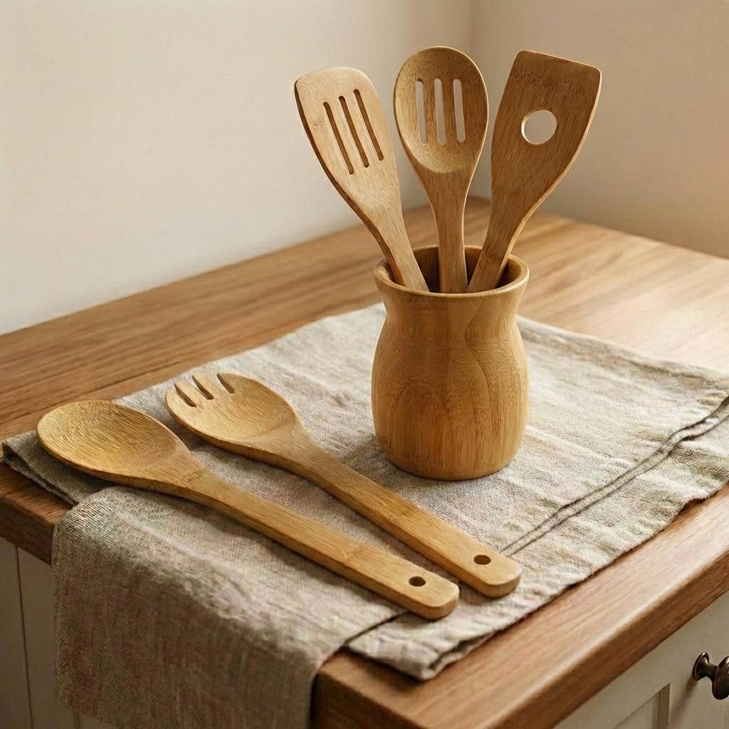 Bamboo Switch Utensil Holder — Bamboo Countertop Caddy