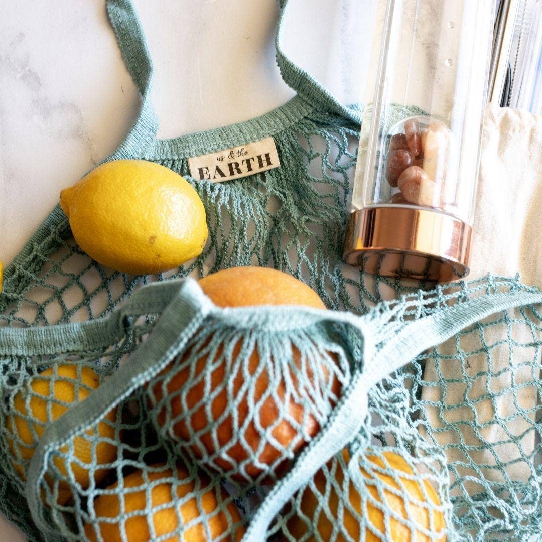 Us and The Earth Reusable Cotton Net Shopping Bag