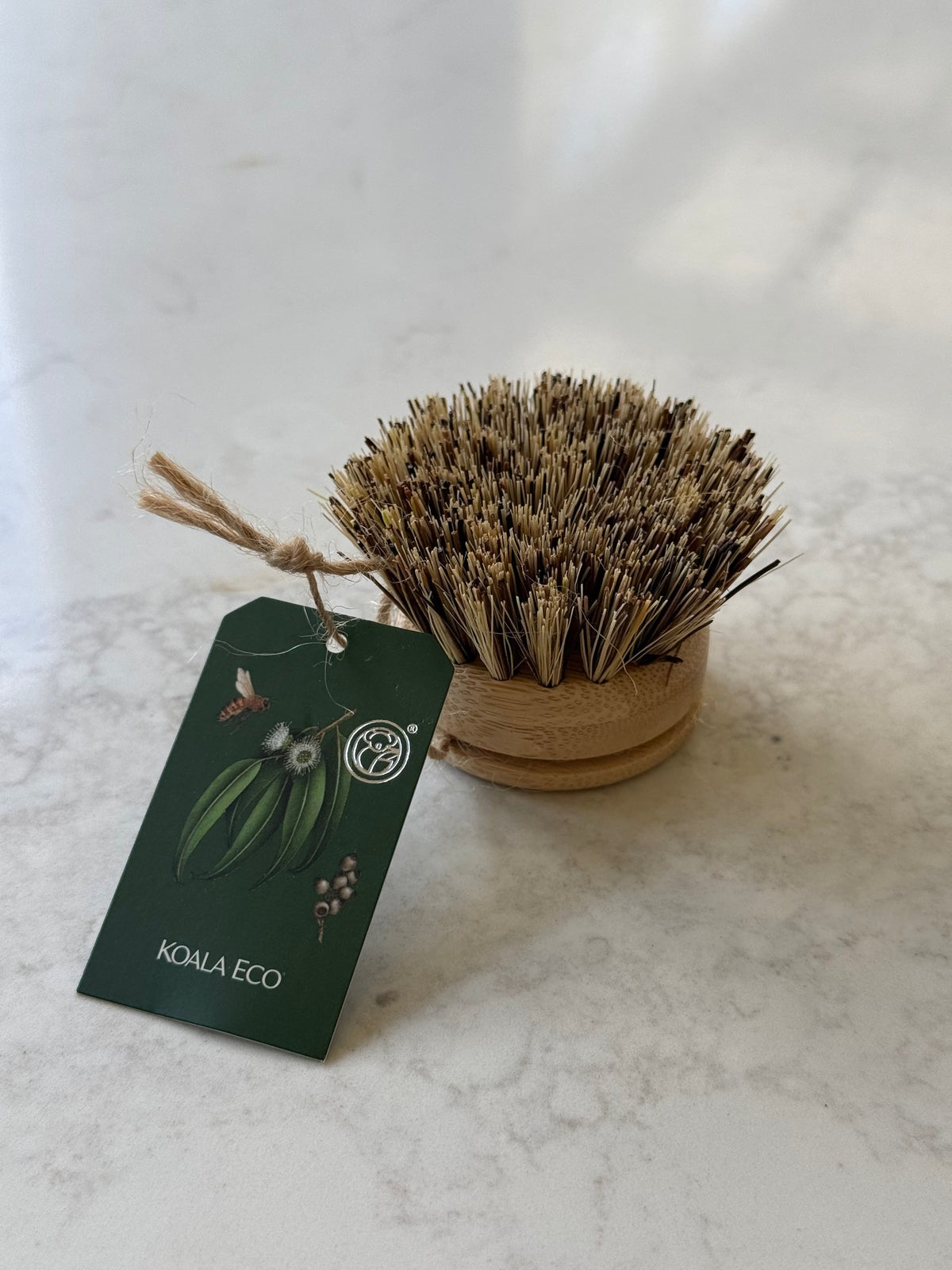 Koala Eco dish brush refill head, on our kitchen bench in Bayside
