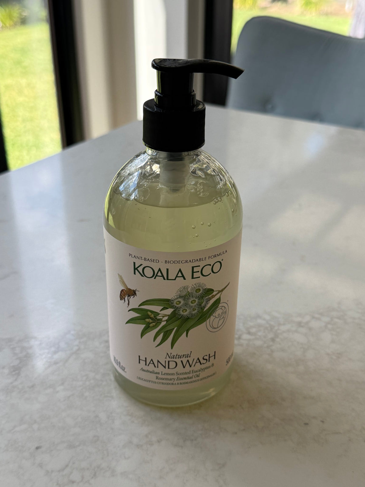 Koala Eco Natural Hand Wash 500ml, on our kitchen bench in Bayside